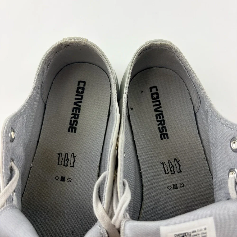 Converse Chuck Taylor All Star Gray Leather Low Top Shoes Women's 10 Men 8